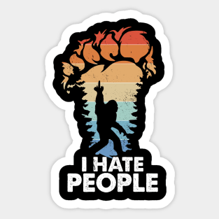 Vintage I Hate People Funny Bigfoot Rock Sticker